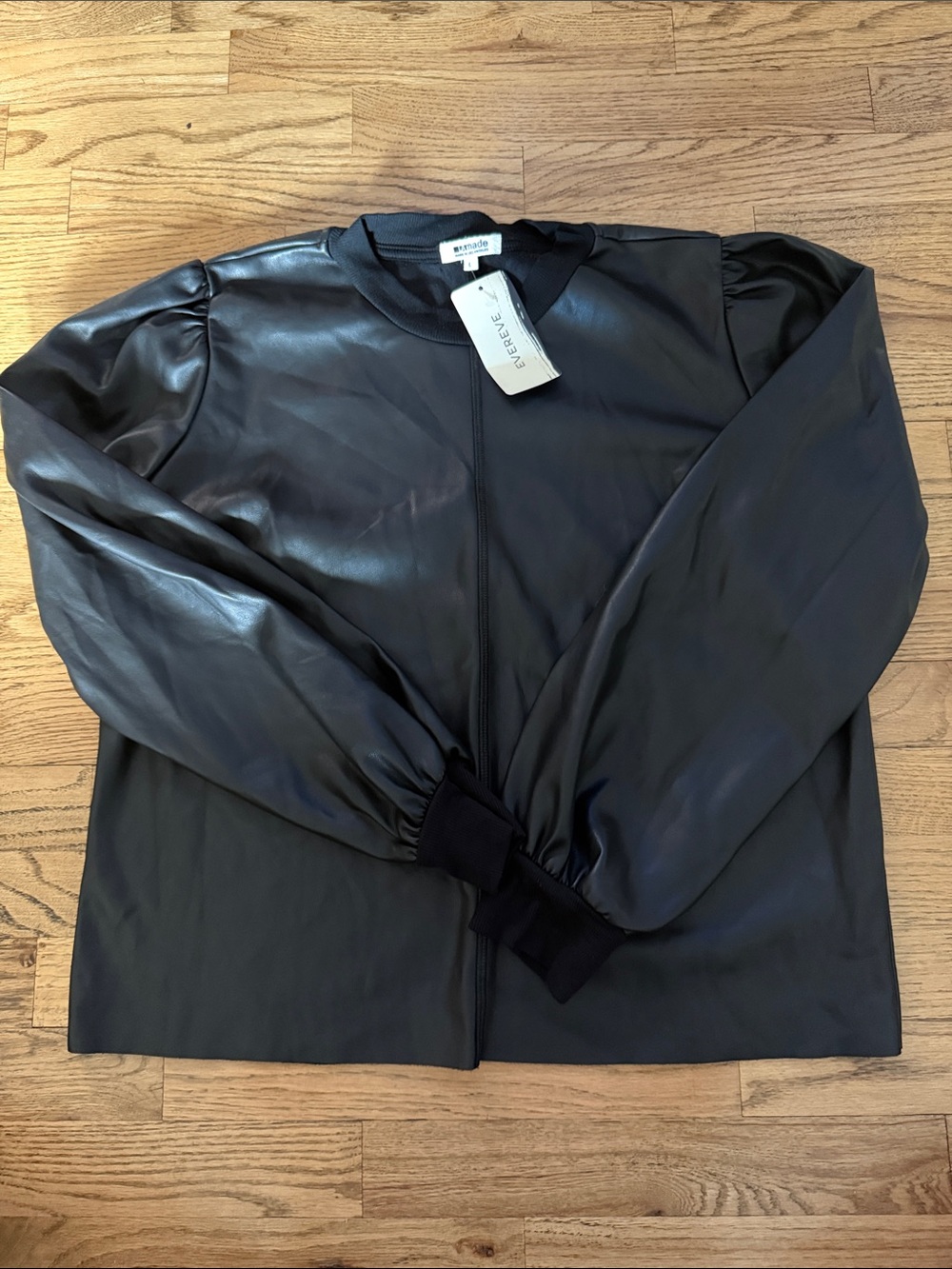 LA Made (Everere) Faux Leather Shirt- Black - Picture 1 of 1